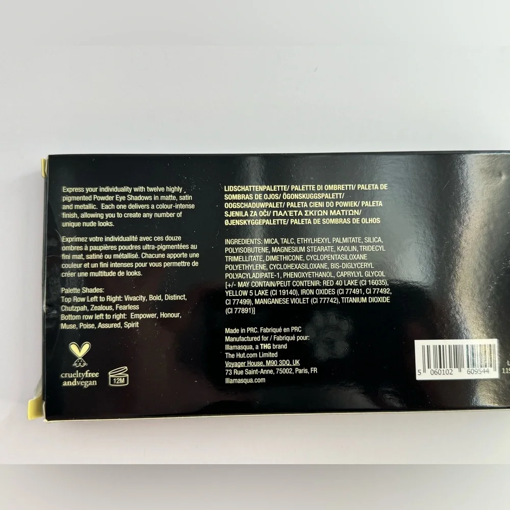 ILLAMASQUA - Unveiled artistry Palette - New & Sealed in Box 12 eyeshadow pans